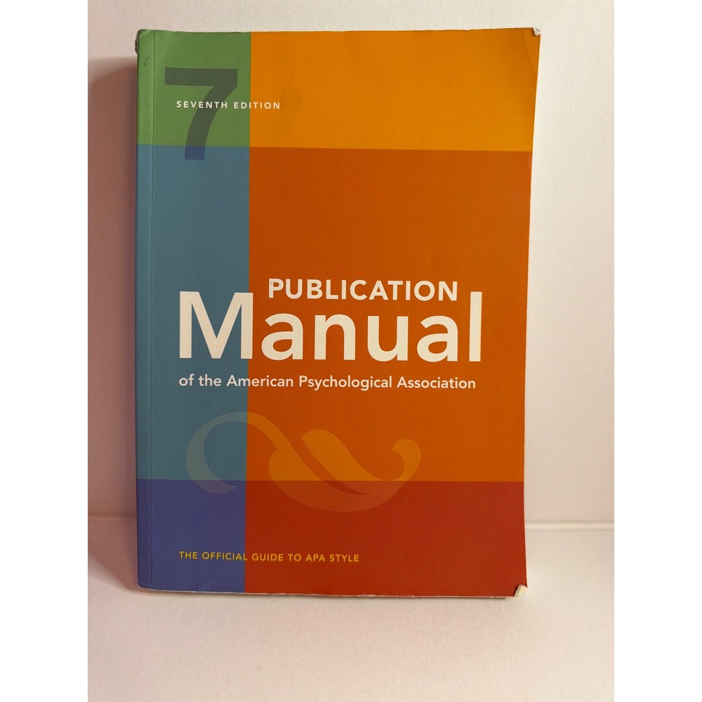 APA Publication Manual 7th Edition American Psychological Association Paperback